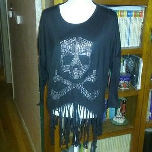 Rhinestone skull top